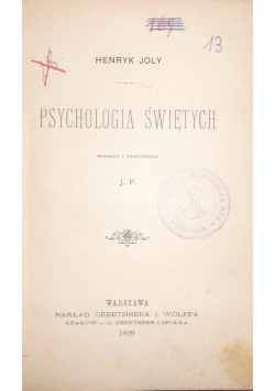 Psychologia świętych, 1899 r.