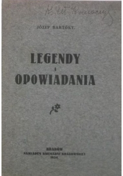 Legendy i opowiadania, 1934 r.