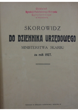 Skorowidz do dziennika urzędowego ministra skarbu, 1927r.