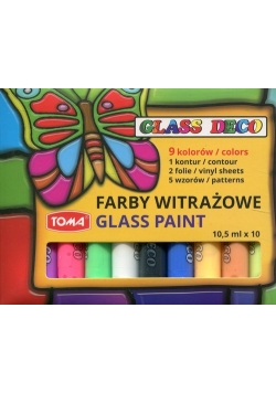 Farby witrażowe 10,5 ml 10 kolorów