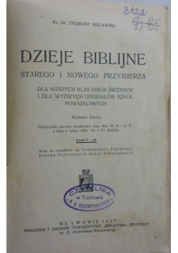 Dzieje biblijne starego i nowego przymierza, 1937r.