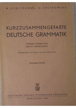 Zwięzła gramatyka języka niemieckiego, 1947 r.
