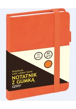 Notatnik A6/80K kratka z gumką pomarańczowy GRAND