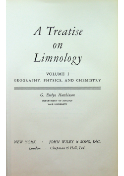 A Treatise on Limnology