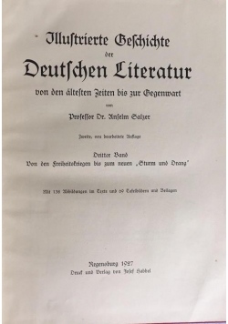 Illustrierte Beschichte der Deutschen Literature, 1927 r.