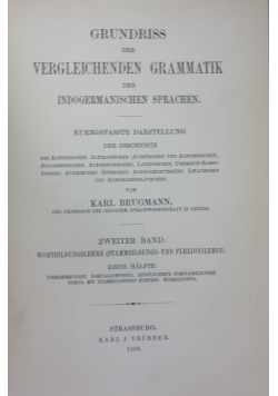 Grundriss der Vergleichenden Grammatik ,1889r.