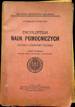 Encyklopedia nauk pomocniczych 1922 r.