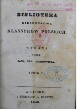 Dzieła Ignacego Krasickiego Tom v 1840 r.