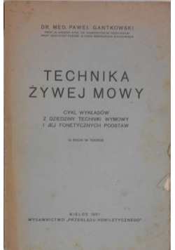Technika żywej mowy, 1937 r.