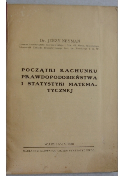 początki rachunku prawdopodobieństwa i statystyki matematycznej, 1930r.