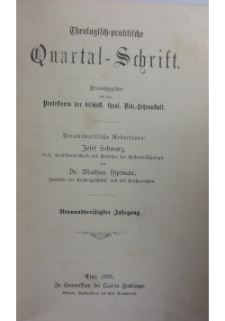 Theologisch praktische Quartalschrift, 1886r.