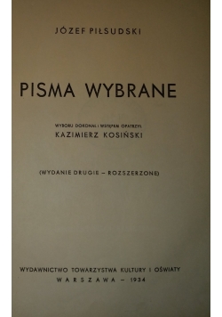 Pisma Wybrane ,1934 r.