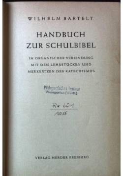 Handbuch zur Schulbibel