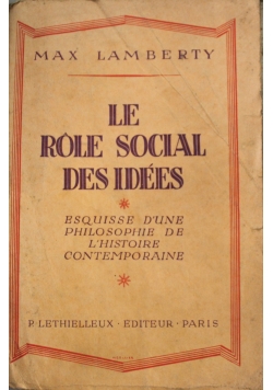 Le Role Social Des Idees 1936 r.