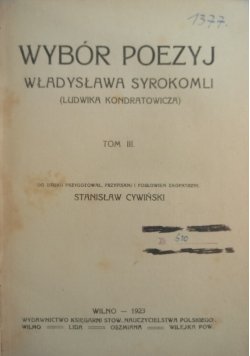 Wybór Poezyj Tom III 1923 r.