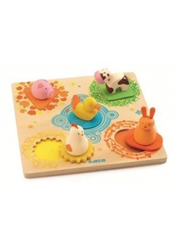 Drewniane puzzle wyciągane - Kaczka i przyjaciele