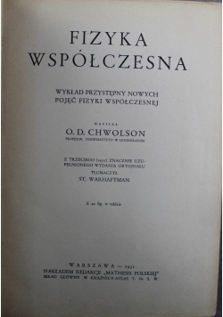 Fizyka Współczesna 1931 r