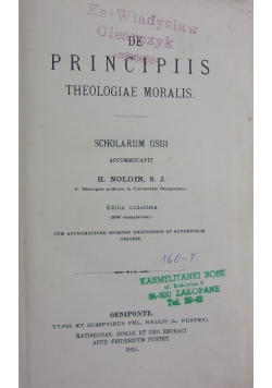 De Principiis theologiae moralis, 1914 r.