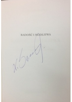 Radość i modlitwa, Autograf.