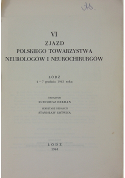 VI zjazd Polskiego Towarzystwa neurologów i neurochirurgów