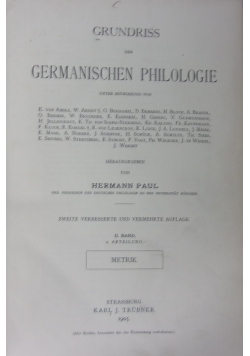 Grundriss der Germanischen Philologie, 1905 r.