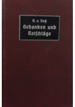 Gedanken und Ratschlage, 1911r.