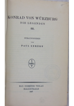 Konrad von Wurzburg legenden III