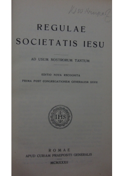 Regulae Societatis Iseu, 1932r.