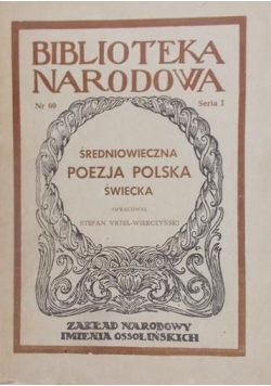 Średniowieczna poezja polska świecka, 1949 r.,  BN