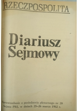 Diariusz Sejmowy, nr 20 do 31