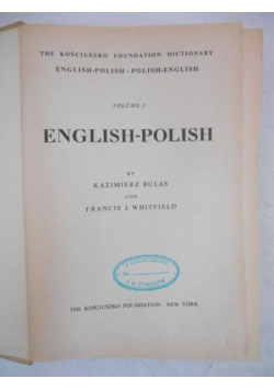 English-Polish, volume I