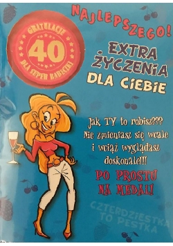 Karnet Party naklejany B6 + koperta Urodziny 40 wzór nr 07 (opakowanie 2 sztuki)