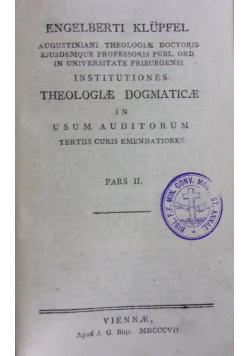 Theologie Dogmatice, 1807r.