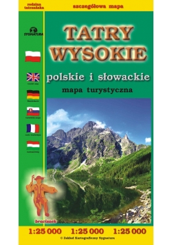 Tatry Wysokie polskie i słowackie mapa turystyczna 1:25 000