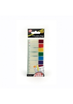 Zakładki indeksujące 45x12mm z linijką neon PUKKA