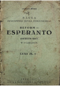 Reform  Esperanto 1937 r.