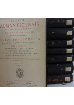 Collegii salmanticensis carmelitarum, ok. 1878r., zestaw 8- książek
