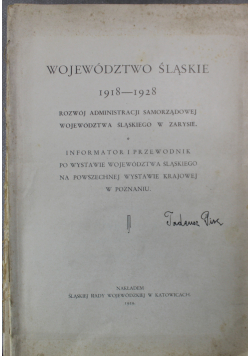 Województwo Śląskie 1918 1928  1929 r