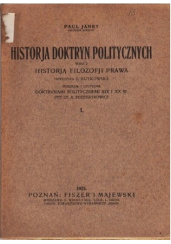 Historja doktryn politycznych 1923r