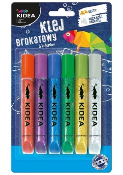 Klej brokatowy 6 kolorów 13g KIDEA