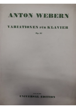 Variationen fur klavier, op. 27, 1937 r., nuty