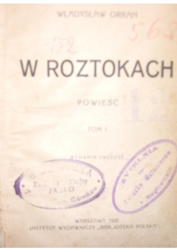 W roztokach, tom I, 1920 r.