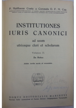 Institutiones iuris canonici, 1820 r.