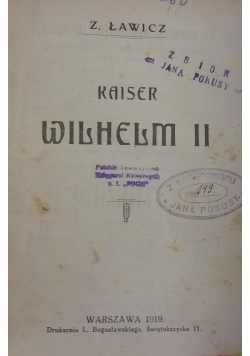 Kaiser Wilhelm II, 1919r.