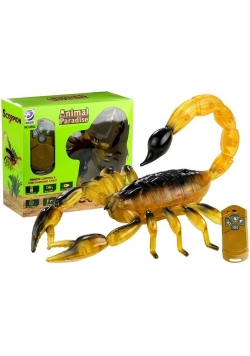 Sterowany skorpion pilot r/c chodzi świeci żółty