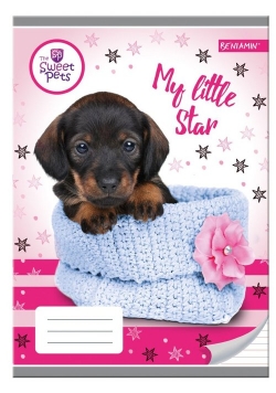 Zeszyt A5 w trzy linie kolorowe 16 kartek Pies Sweet Pets 10 sztuk