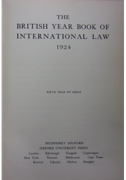 The British year book of international law