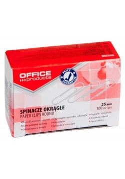 Spinacze biurowe 25mm okrągłe 100 sztuk