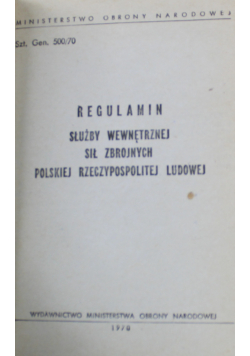 Regulamin służby wewnętrznej sił zbrojnych Polskiej Rzeczypospolitej Ludowej