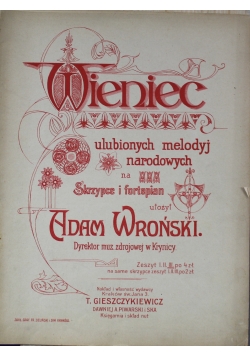 Wieniec ulubionych melodyj narodowych na skrzypce i fortepian 1933 r